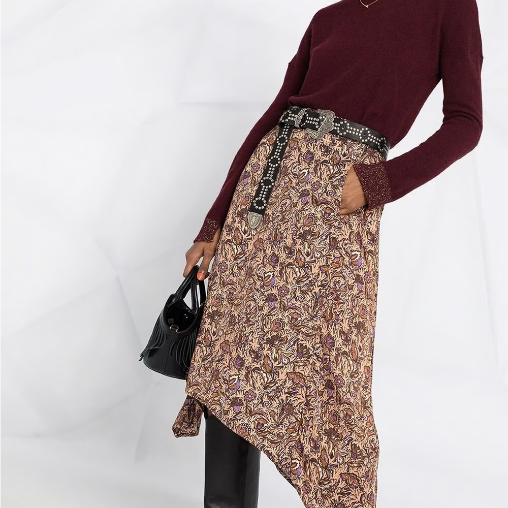 Zadig & Voltaire Floral Print Midi Length Skirt. Size 6/38 NWT. MSRP-$360.00